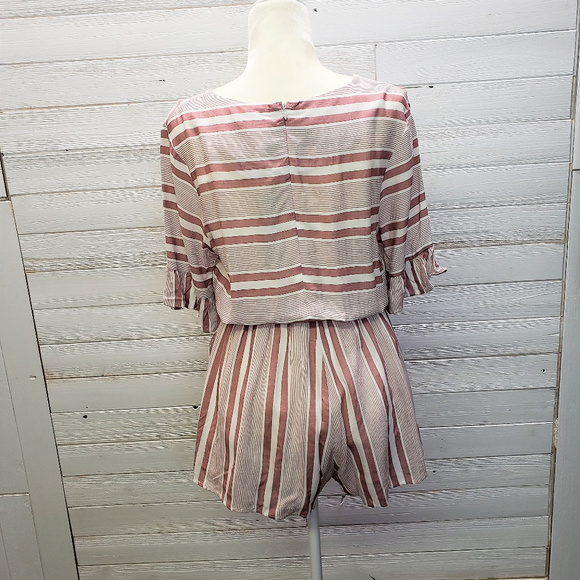 Pink and White Striped Romper - Picture 3 of 7